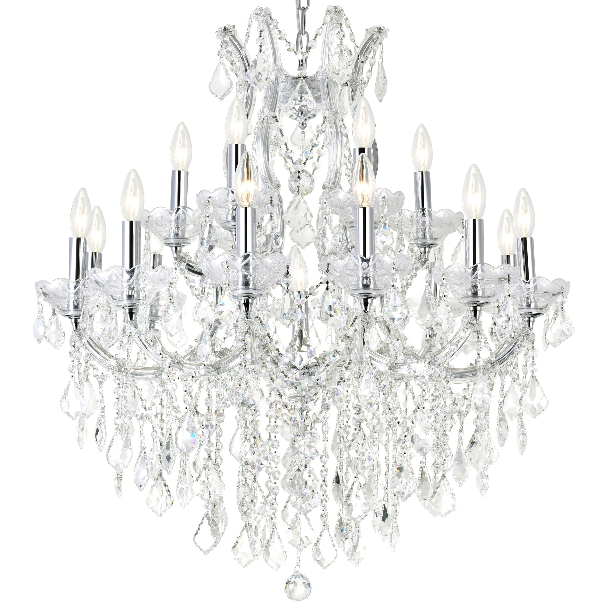 Gracewood Hollow Atangana 19 Light Chandelier With Chrome Finish