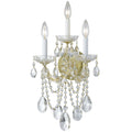 Crystorama Maria Theresa 3 Light Gold Crystal Wall Sconce
