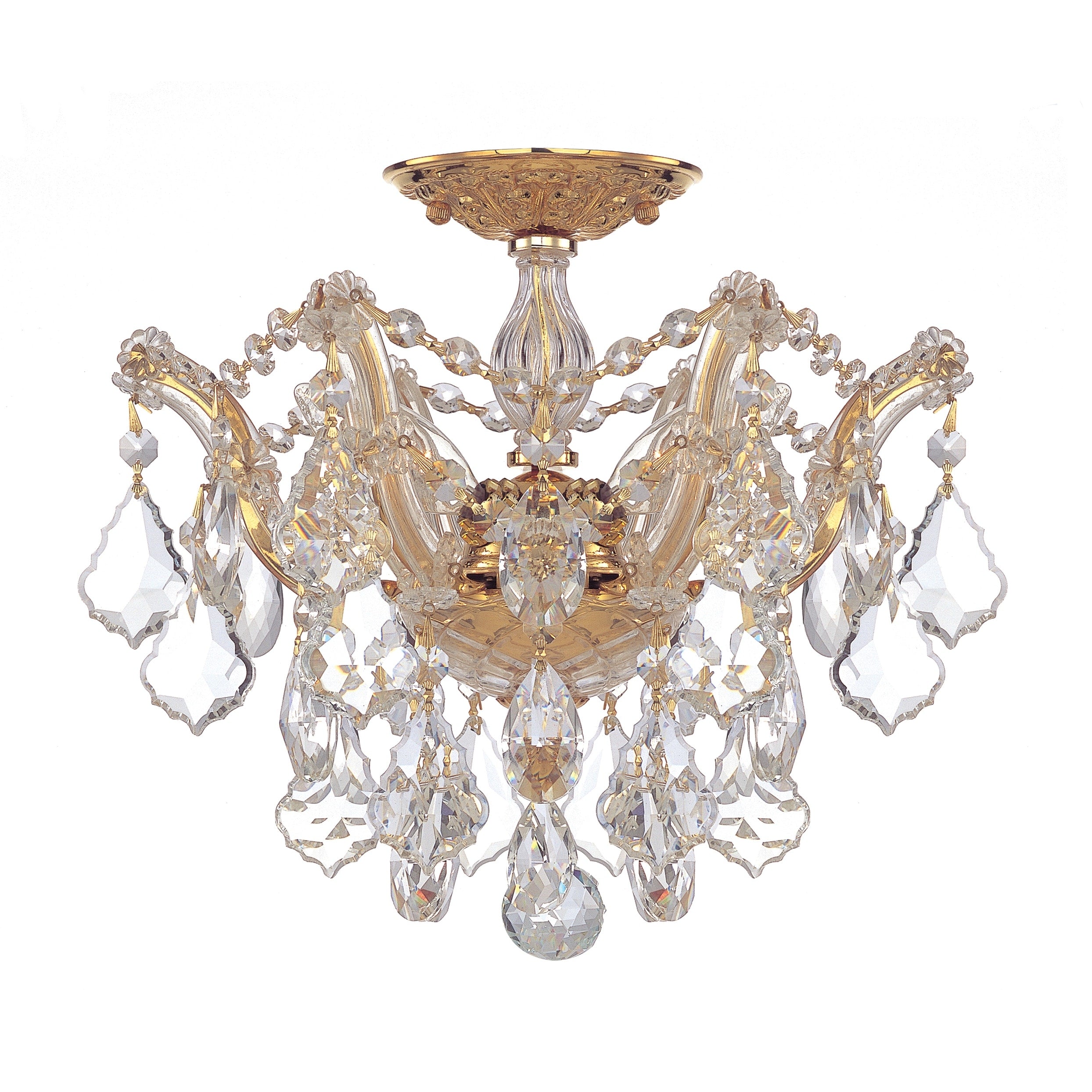 Crystorama Maria Theresa Collection 3 Light Gold Swarovski Strass Crystal Semi Flush Mount