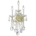 Crystorama Maria Theresa 3 Light Gold Swarovski Spectra Crystal Wall Sconce