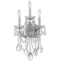 Crystorama Maria Theresa 3 Light Chrome Swarovski Strass Crystal Wall Sconce