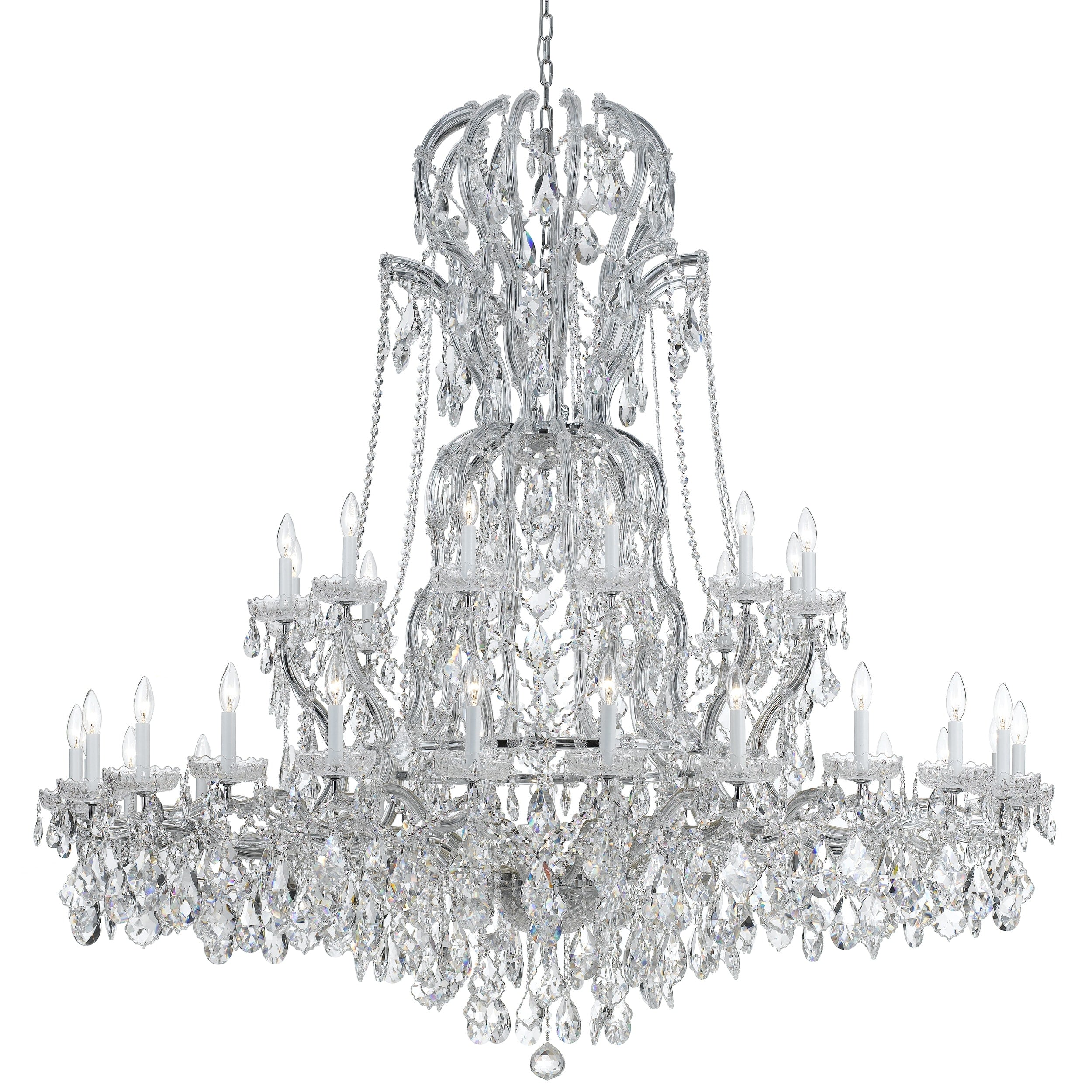 Crystorama Maria Theresa Collection 37 Light Polished Chrome Crystal Chandelier