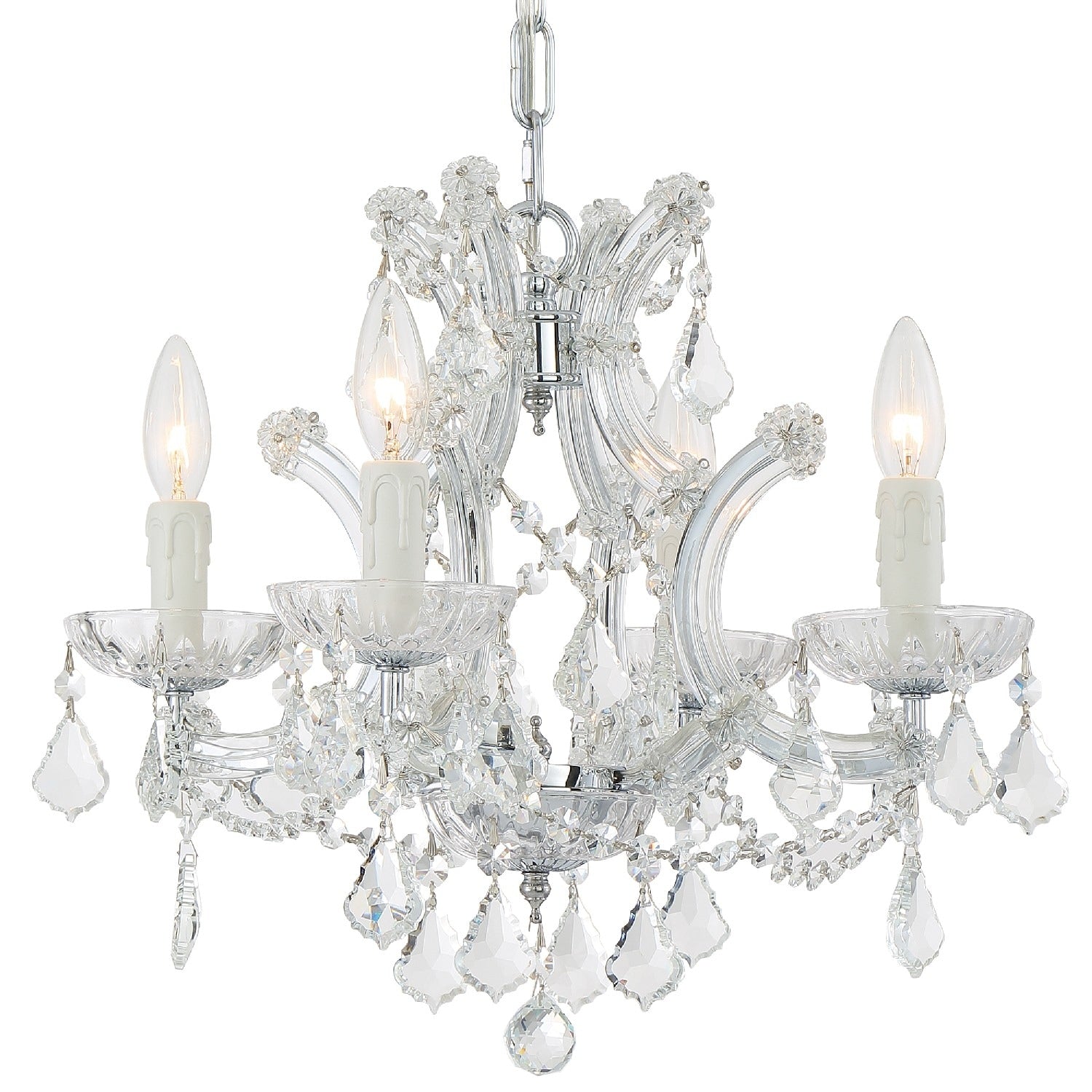 Maria Theresa 4 Light Polished Chrome Swarovski Spectra Crystal Mini Chandelier Polished Chrome