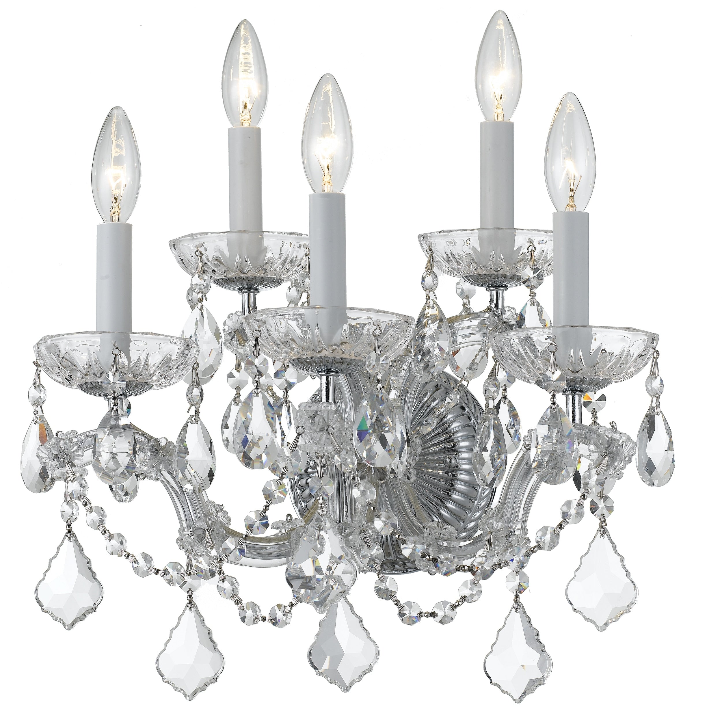 Crystorama Maria Theresa 5 Light Chrome Crystal Wall Sconce
