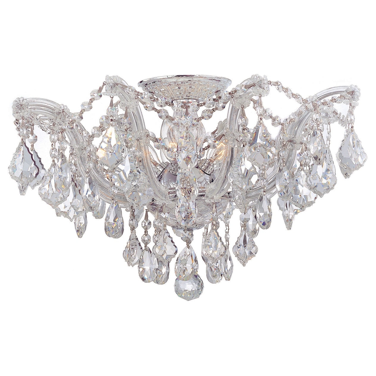 5 Light Chrome Crystal Semi Flush Mount