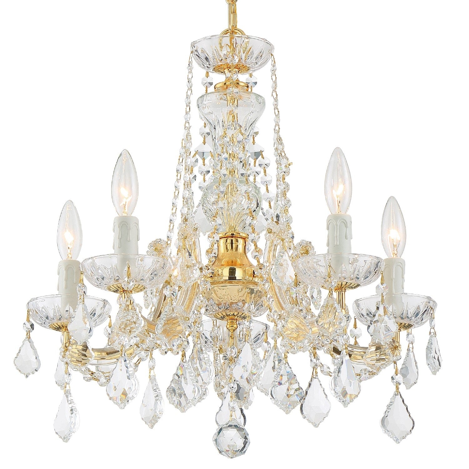Crystorama Maria Theresa Collection 5 Light Gold Chandelier