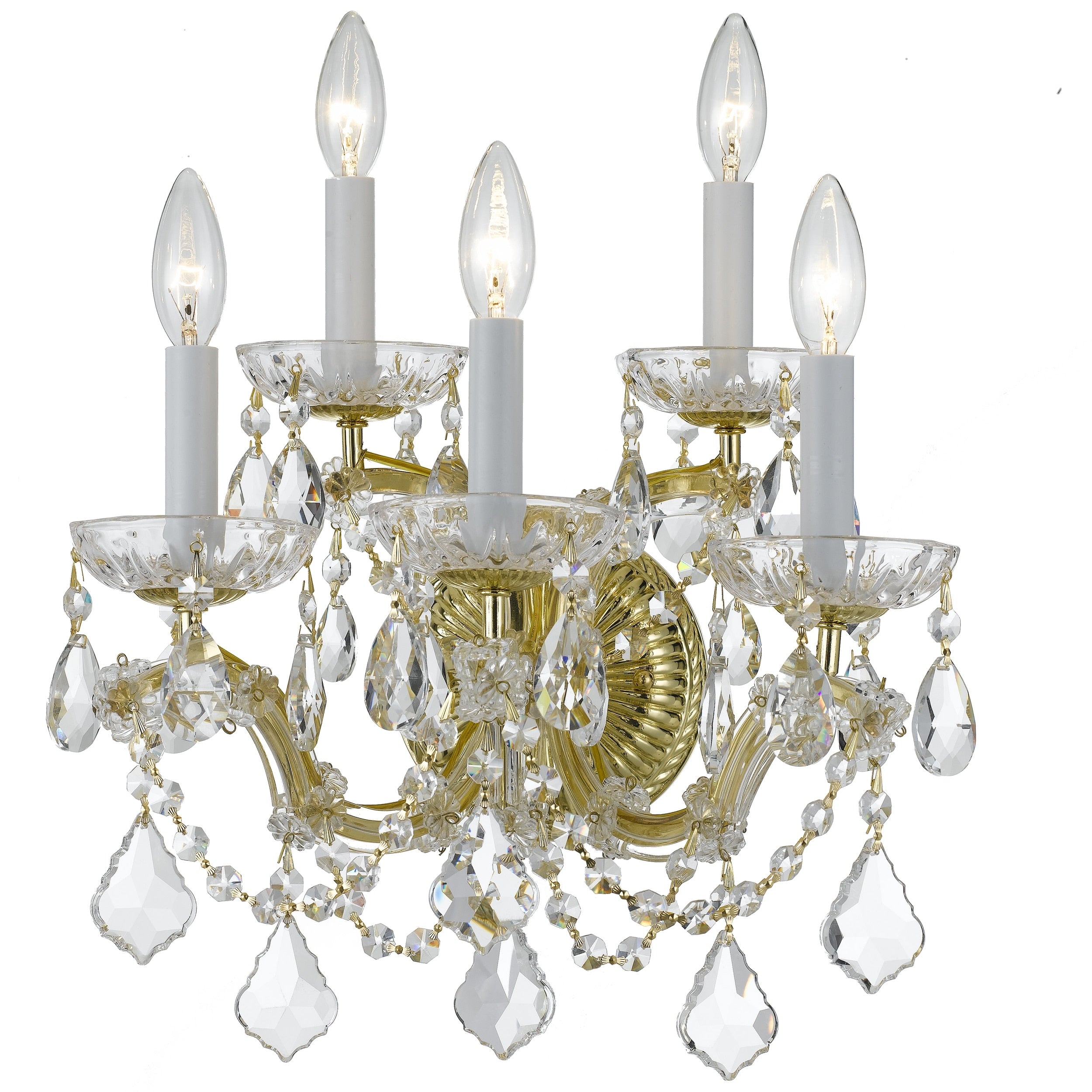 Crystorama Maria Theresa 5 Light Gold Crystal Wall Sconce