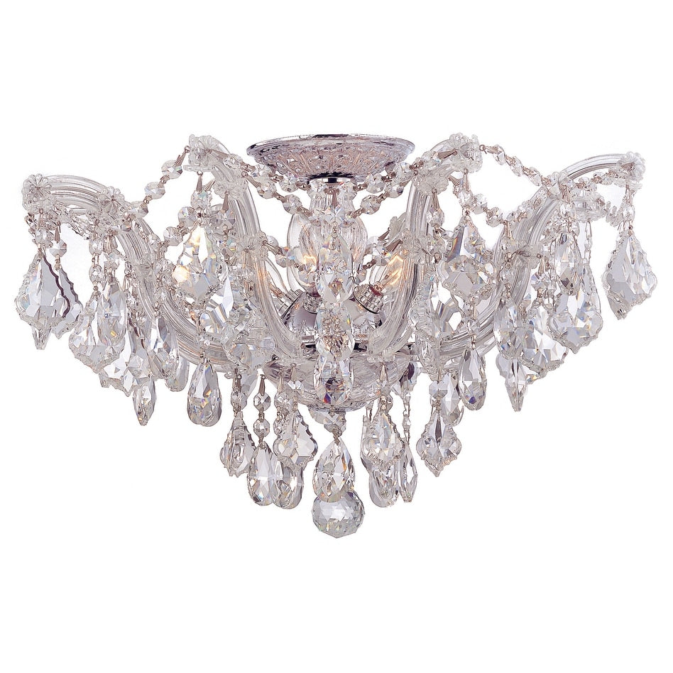 Crystorama Maria Theresa Collection 5 Light Polished Chrome Swarovski Spectra Crystal Semi Flush Mount