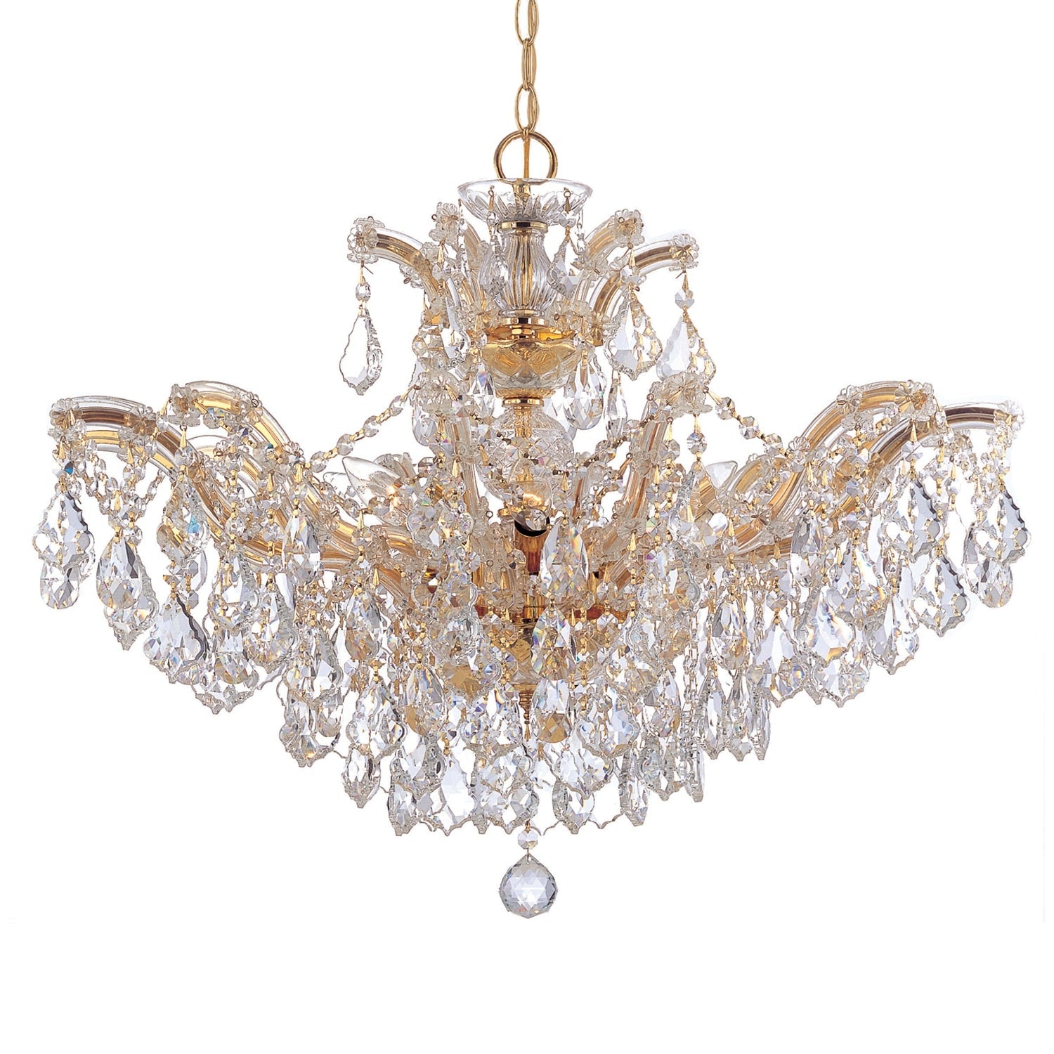 Maria Theresa 6 Light Gold Swarovski Strass Crystal Chandelier Gold