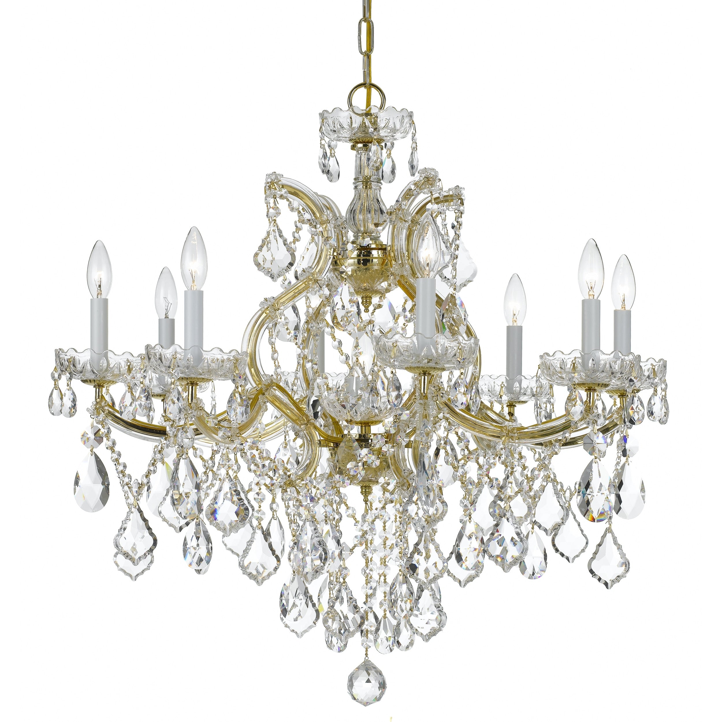 Maria Theresa 9 Light Gold Swarovski Strass Crystal Chandelier Gold