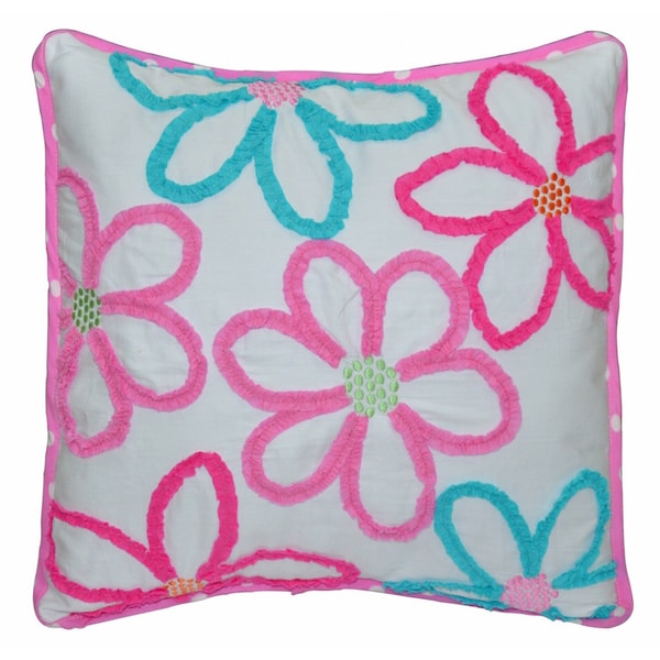 Mariah Floral Decorative Cotton Blend 18 Inch Throw Pillow