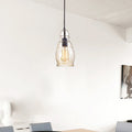 Mariana Antique Black Mini Pendant With Cognac Long Oval Skinny Glass