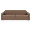 Maribelis Sofa Mid Century Angled Back And Bench Seat Linen Blend Upholstery Seats 3 Soft Brown