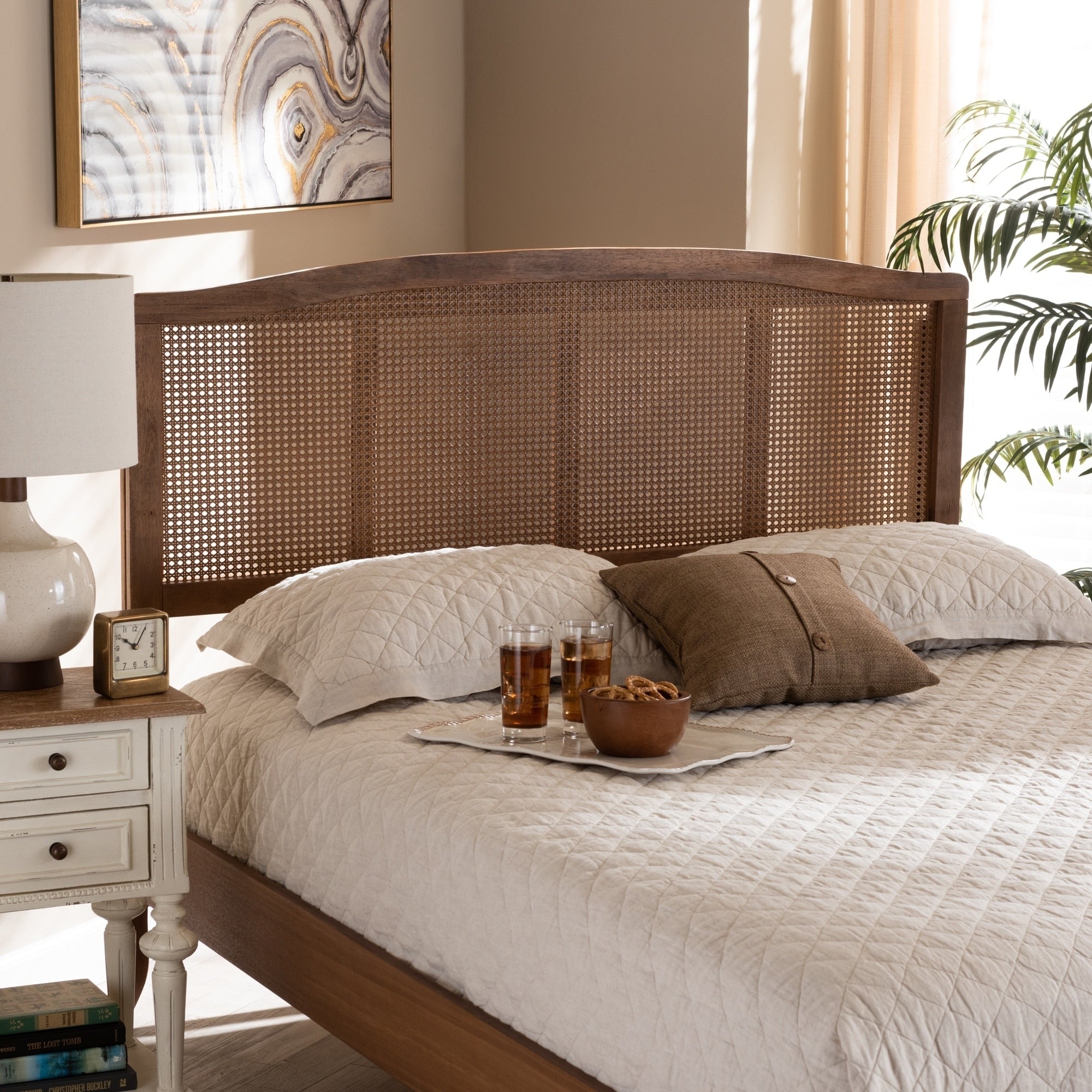 Carson Carrington Ugglom Wood And Synthetic Rattan Headboard