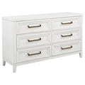 Marielle 6 Drawer Dresser With Mirror Distressed White