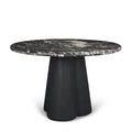 Marilyn Black Forest Marble Black Wood Pedestal Round Dining Table 48.0L X 48.0W X 30.0H