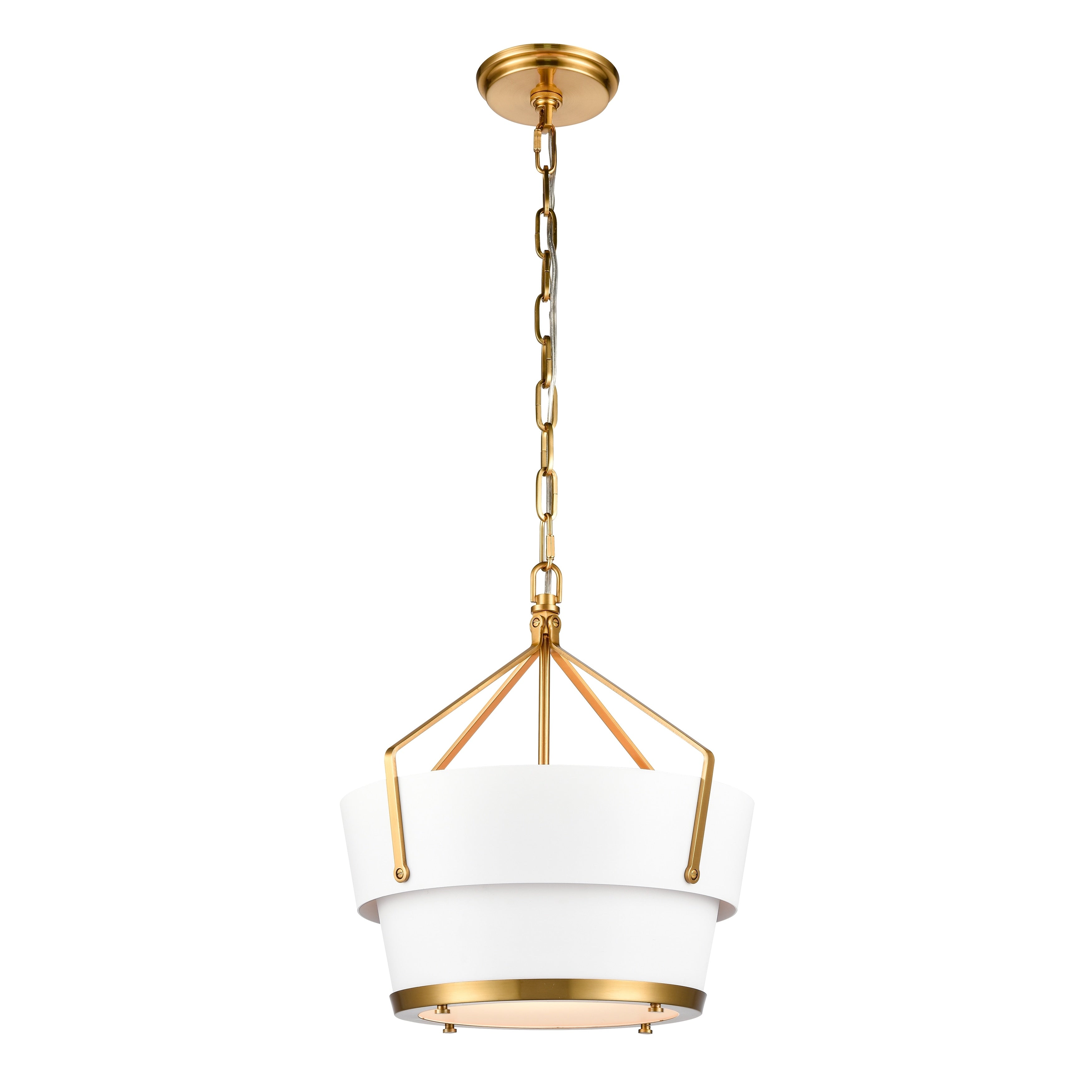 Marin 14 Inch Wide 1 Light Pendant In Satin Brass 14In W X 14In D X 16.5In H