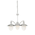 Marina Bay 3 Light Nickel Coastal Chandelier White Glass 23.5 In W X 19.25 In H X 23.5 In D
