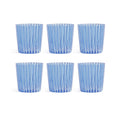 Marina White Stripe Glass Tumblers Set Of 6