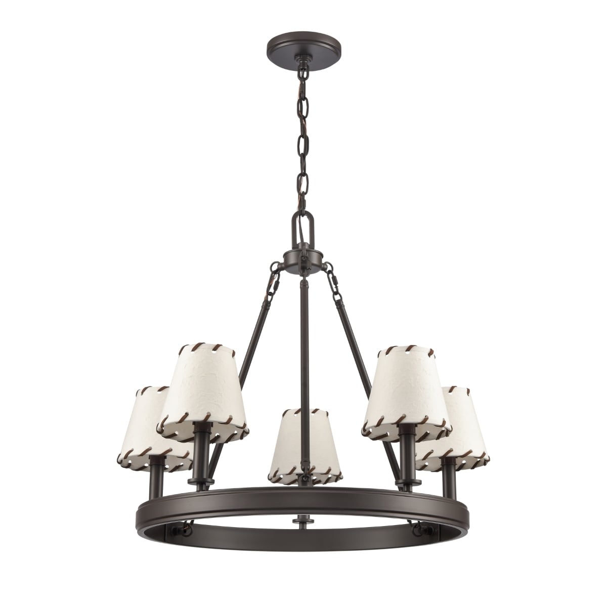 Marion 24.5 Inch Wide 5 Light Chandelier In Oil Rubbed Bronze