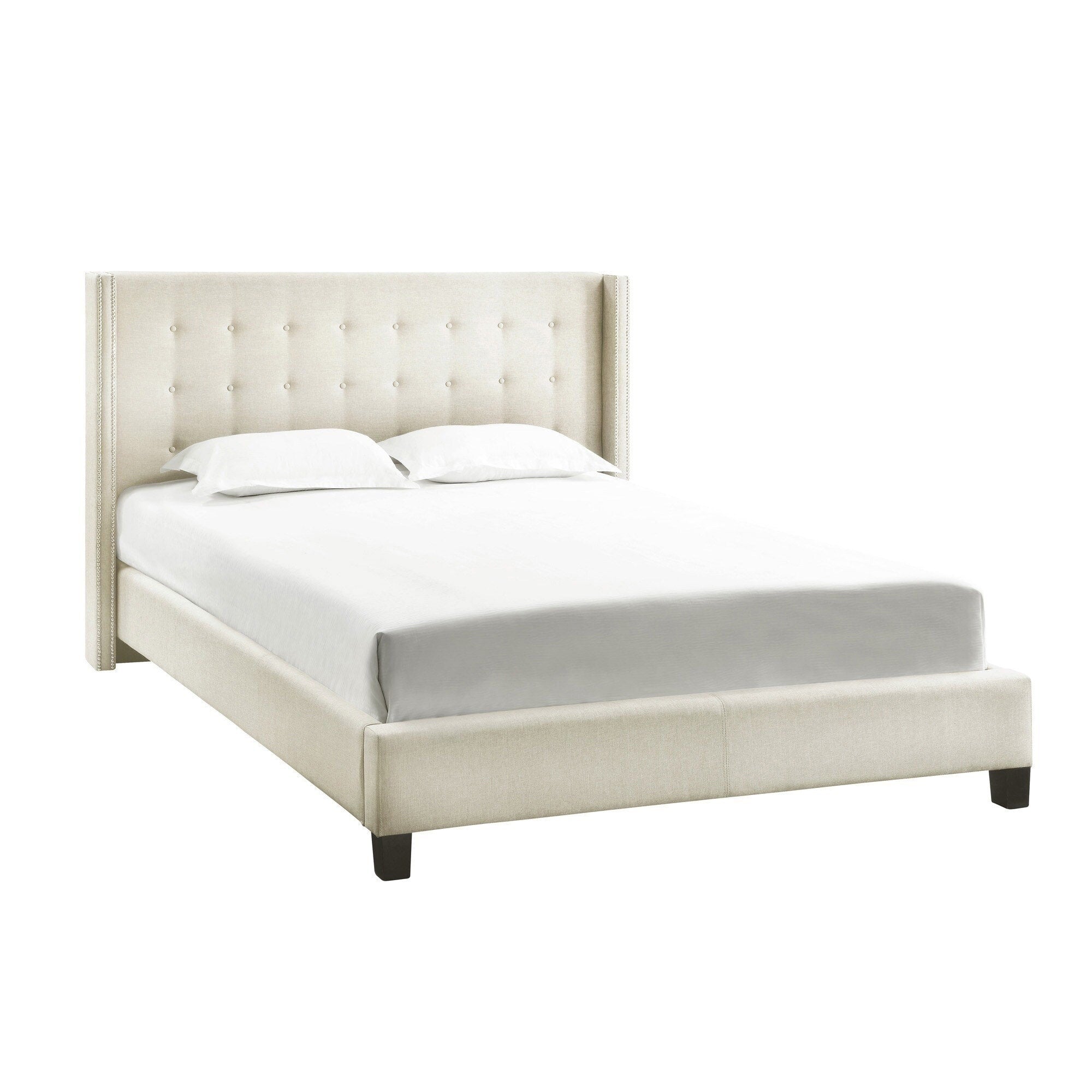 Marion Nailhead Wingback Tufted Upholstered Bed By Inspire Q Bold