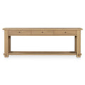 Marisol Console Table Solid Oak Three Drawers Tray Shelf Detailing Natural