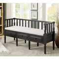 Furniture Of America Marius Transitional Padded 3 Drawer Storage Bench