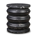 Marq Rounded Tiers Concrete Side Table With Marble Finish