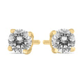 1 2 Carat Tw Round Diamond Solitaire Stud Earrings In 14K Yellow Gold