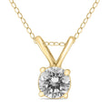 1 3 Carat Round Diamond Solitaire Pendant In 14K Yellow Gold