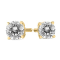 1 4 Carat Tw Round Diamond Solitaire Stud Earrings In 14K Yellow Gold
