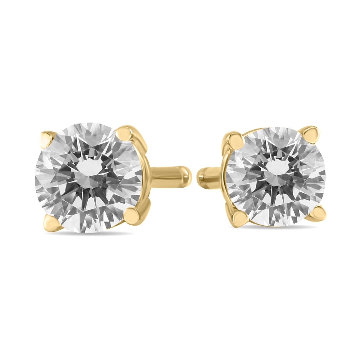 1 4 Carat Tw Round Diamond Solitaire Stud Earrings In 14K Yellow Gold