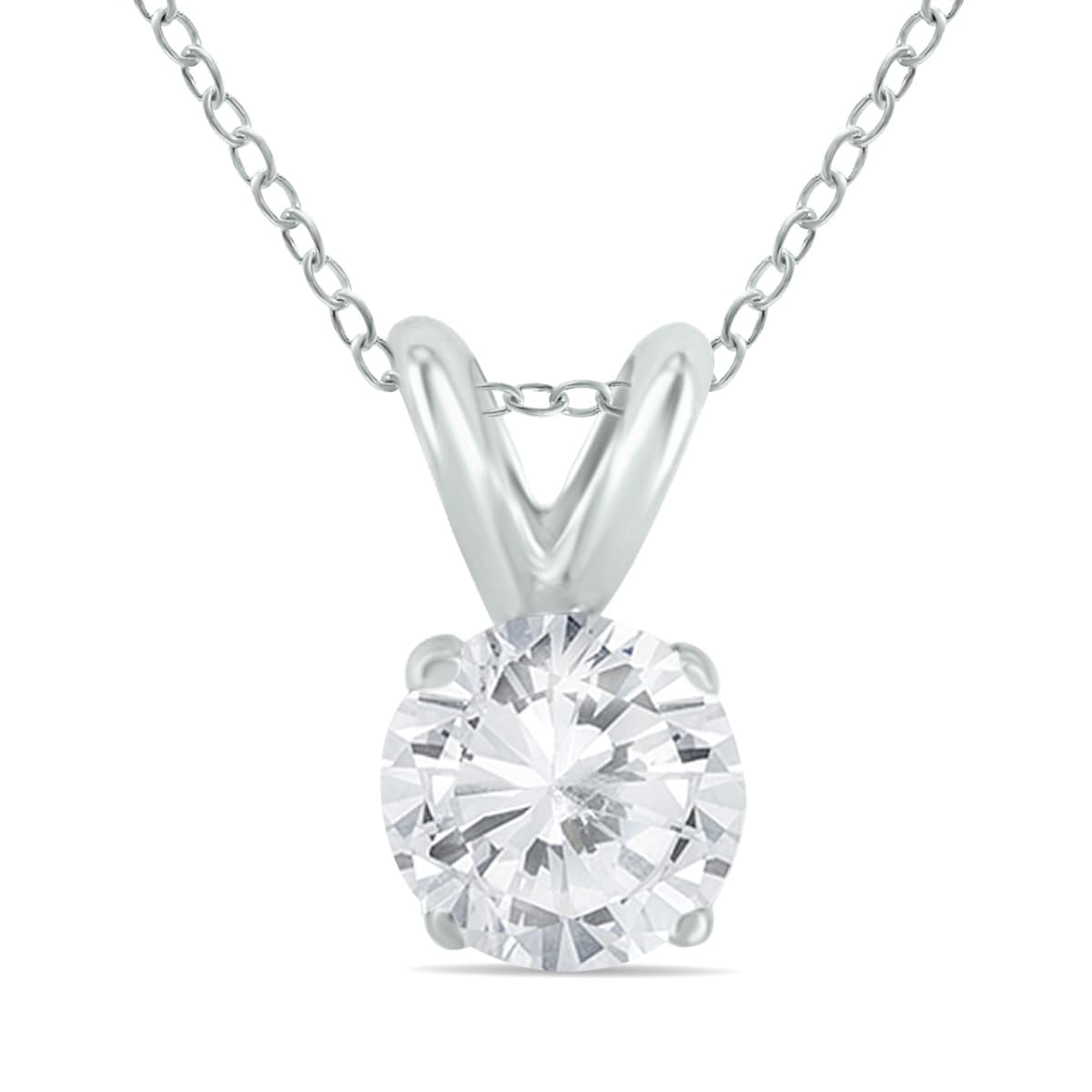 1 7 Carat Diamond Solitaire Pendant In .925 Sterling Silver