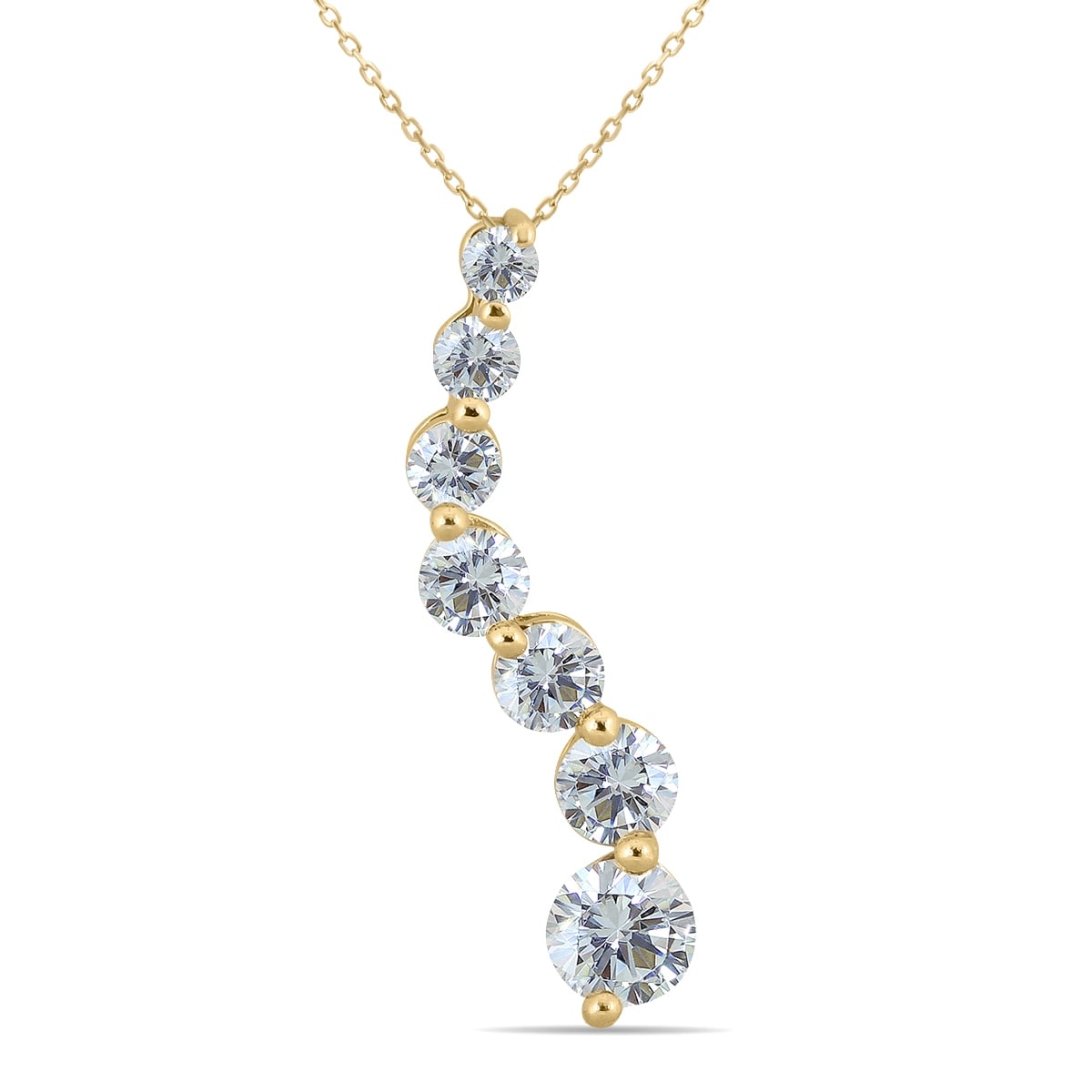 1 Carat Tw Diamond Journey Pendant In 14K Yellow Gold