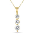 Marquee Jewels 10K Yellow Gold 1 2Ct Tdw Diamond 3 Stone Graduated Pendant