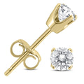 Marquee Jewels 14K Yellow Gold 1 3Ct Tdw Ags Certified Round Diamond Solitaire Stud Earrings