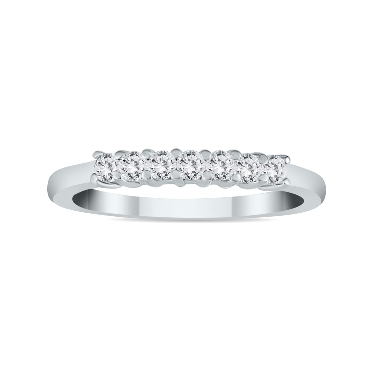 3 8 Carat Tw 7 Stone Diamond Band In 10K White Gold