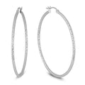 Marquee Jewels .925 Sterling Silver 50 Mm Diamond Cut Hoop Earrings