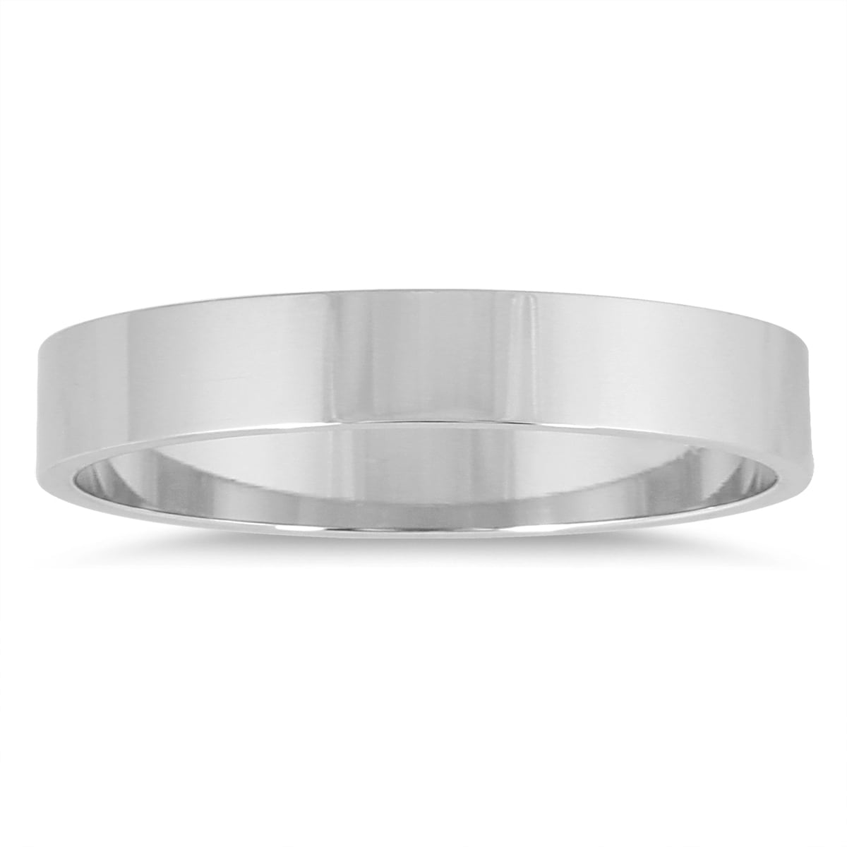 Marquee Jewels 10K White Gold 3 Millimeter Flat Comfort Fit Wedding Band