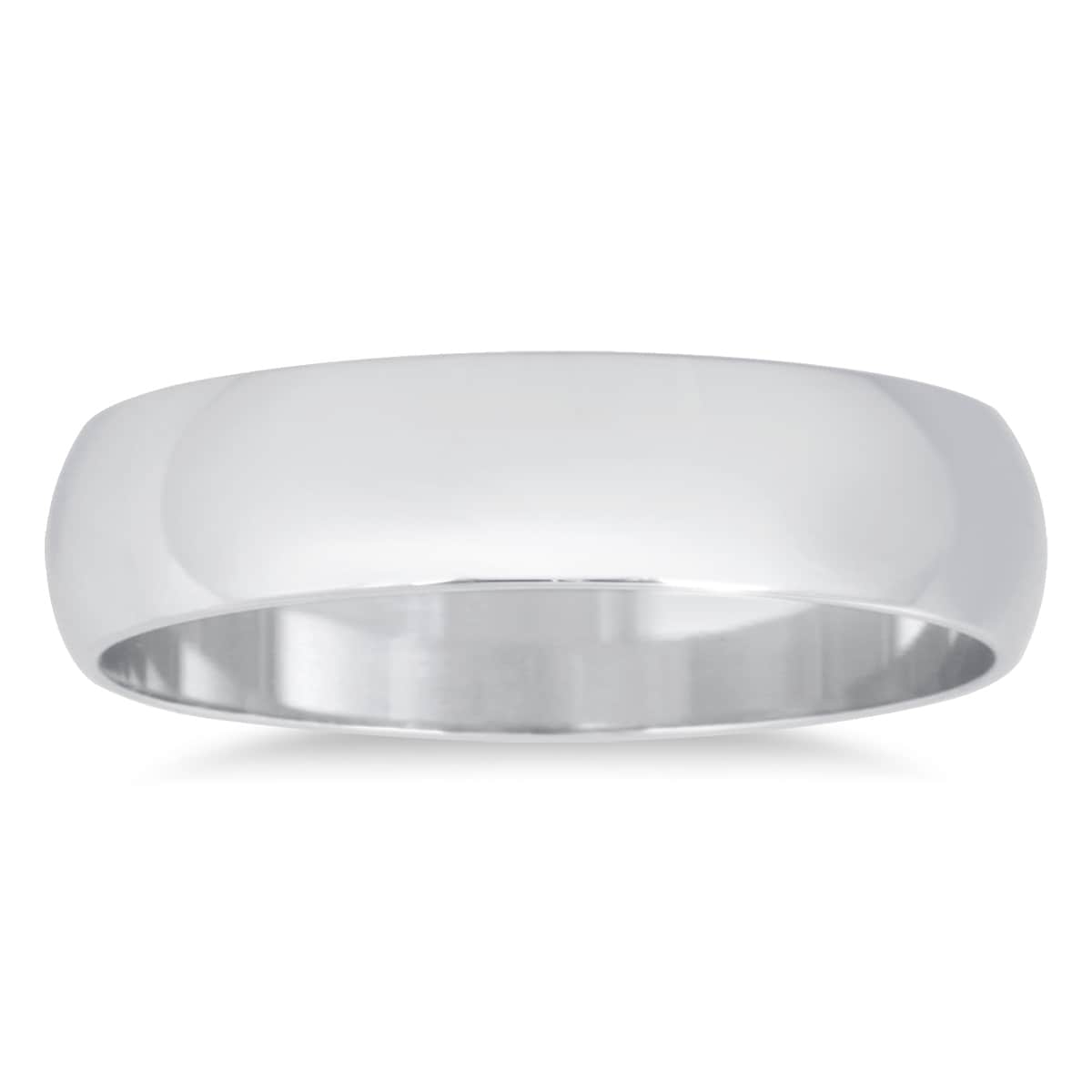 Marquee Jewels 14K White Gold 4Mm Domed Wedding Band