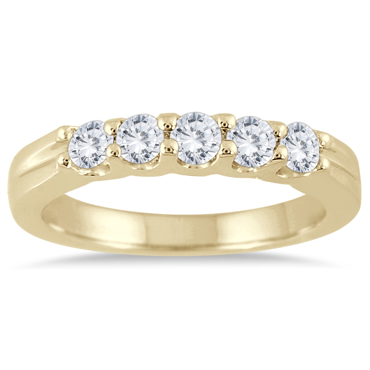 Marquee Jewels 14K Yellow Gold 1 2Ct Tdw Diamond 5 Stone Band