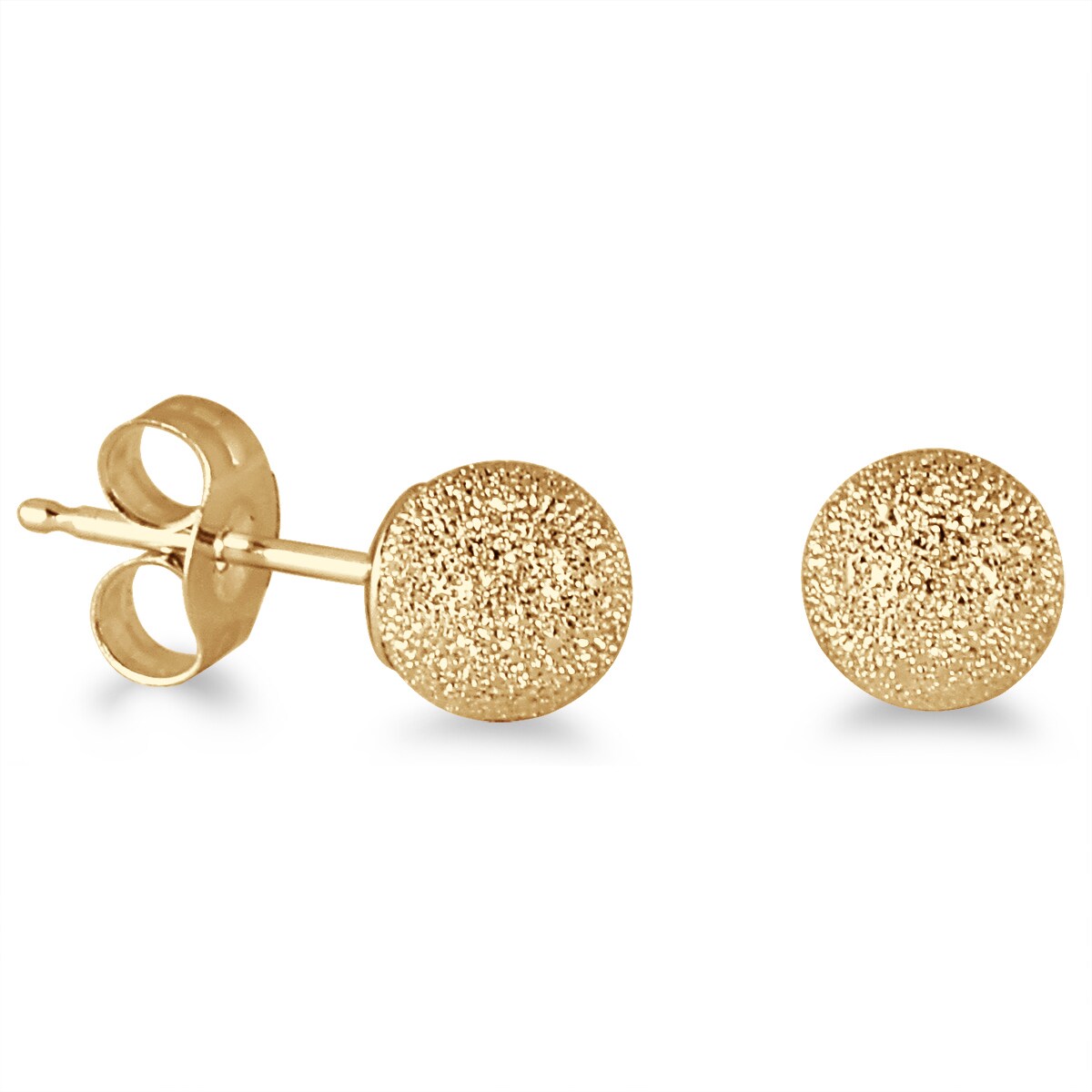 Marquee Jewels 14K Yellow Gold Laser Cut 4 Millimeter Ball Stud Earrings