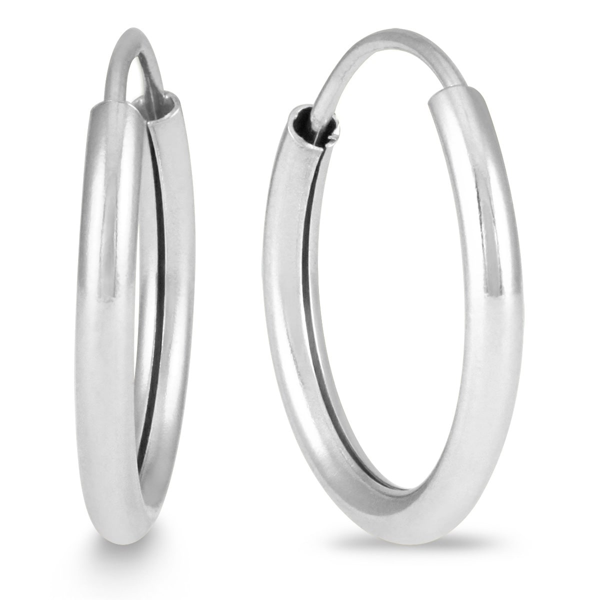 Marquee Jewels 14K White Gold 14 Millimeter Hoop Earrings