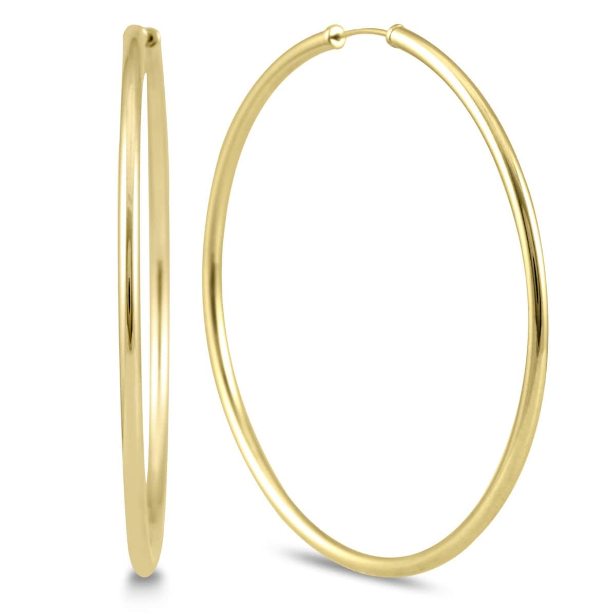Marquee Jewels 14K Yellow 40 Millimeter Gold Endless Hoop Earrings