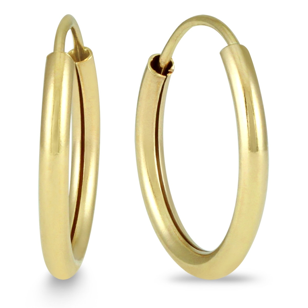 Marquee Jewels 14K Yellow Gold 12 Millimeter Hoop Earrings