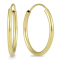 Marquee Jewels 14K Yellow Gold 18 Millimeter Hoop Earrings