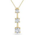 Marquee Jewels 14K Yellow Gold 1Ct Tdw Diamond Graduated 3 Stone Drop Pendant