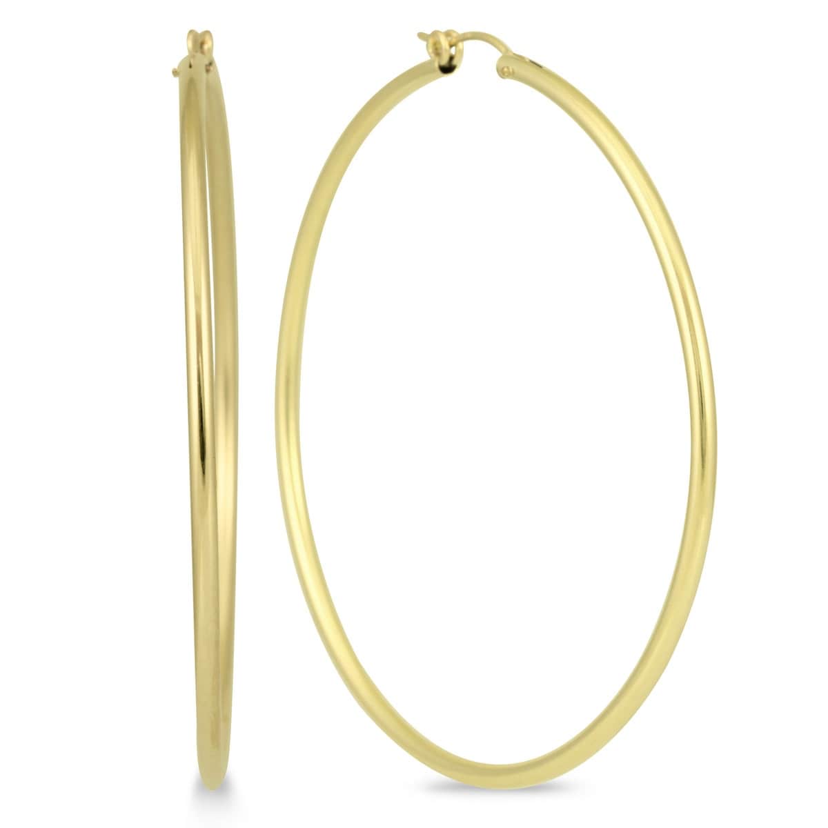 Marquee Jewels 14K Yellow Gold 62 Millimeter Filled Hoop Earrings