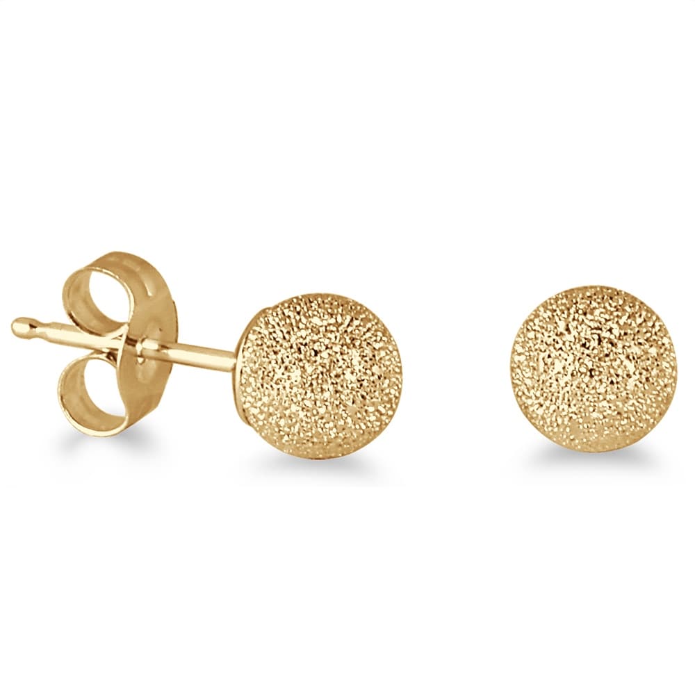 Marquee Jewels 14K Yellow Gold Laser Cut Ball Stud Earrings