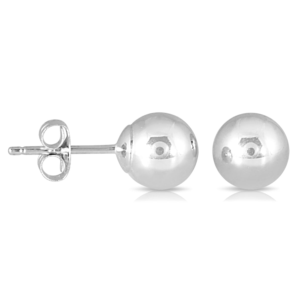Marquee Jewels Womens 10K White Gold 6 Millimeter Ball Stud Earrings